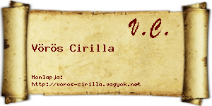 Vörös Cirilla névjegykártya